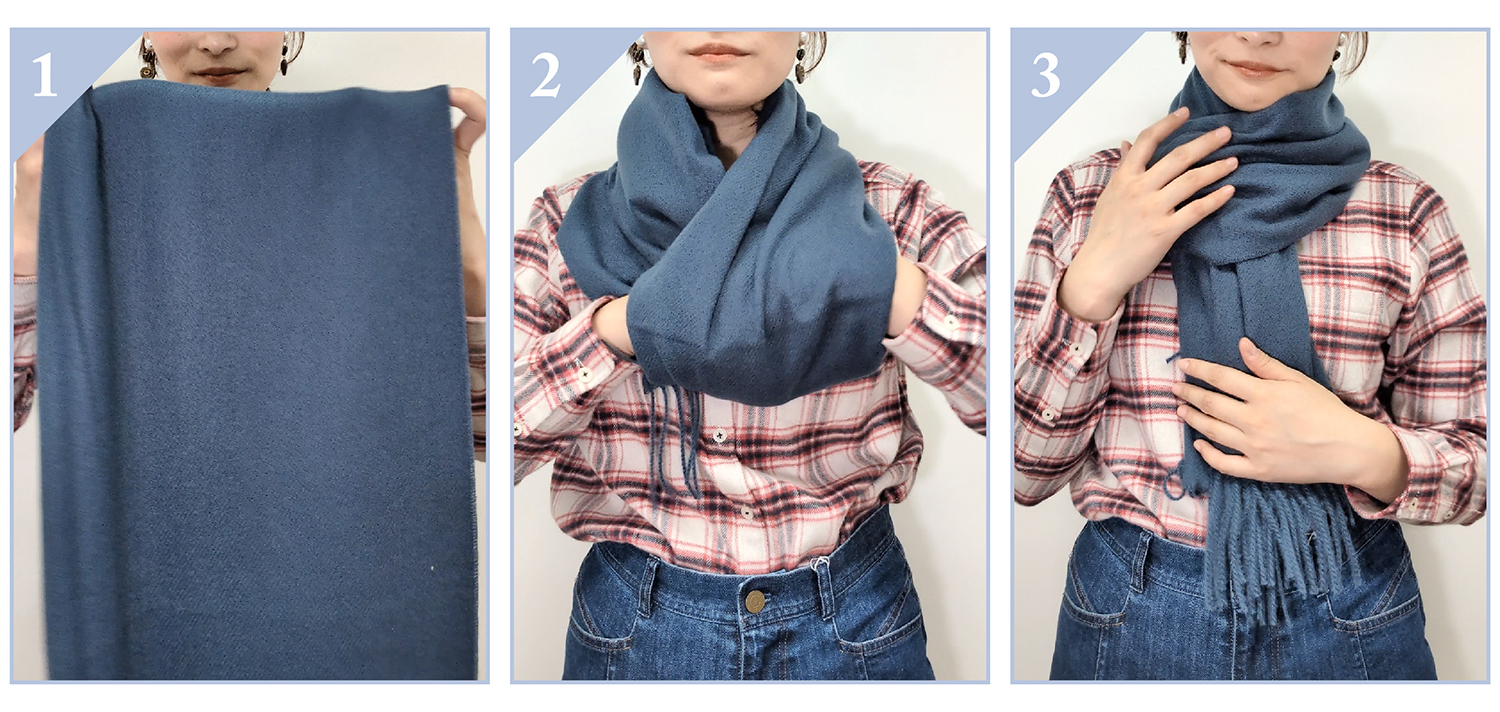 ワンループ巻きの巻き方手順イラスト