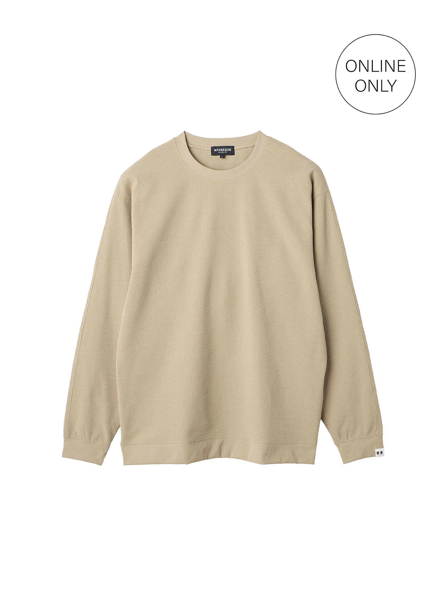 変形ワッフル長袖Tシャツ